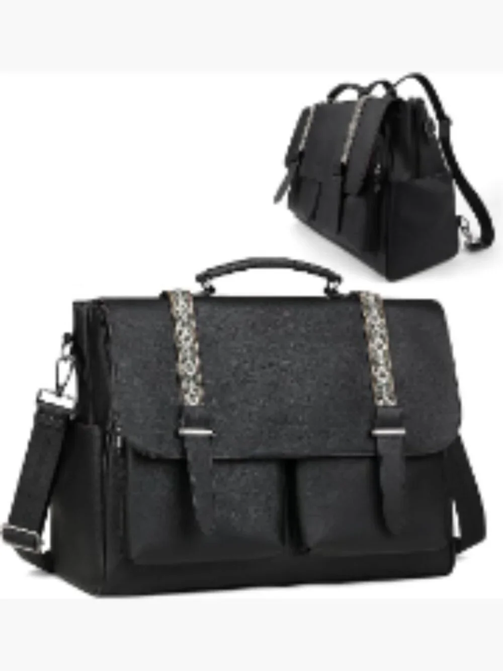 Large PU Leather Laptop Messenger Bag Satchel Crossbody Purse Work Travel
